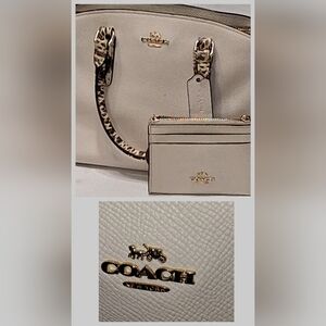 Coach Cream Leather Purse and Wallet Set
